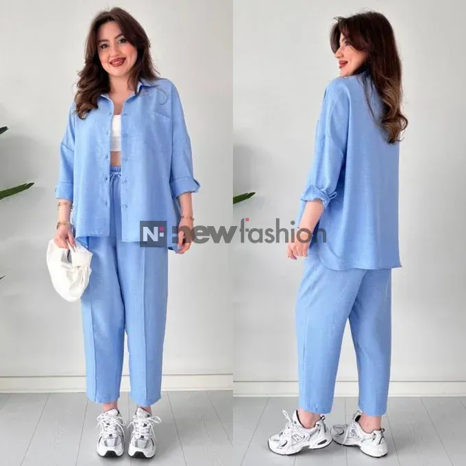 طقم "نسيم الكتان" – عنوان الأناقة العصرية والراحة المطلقة